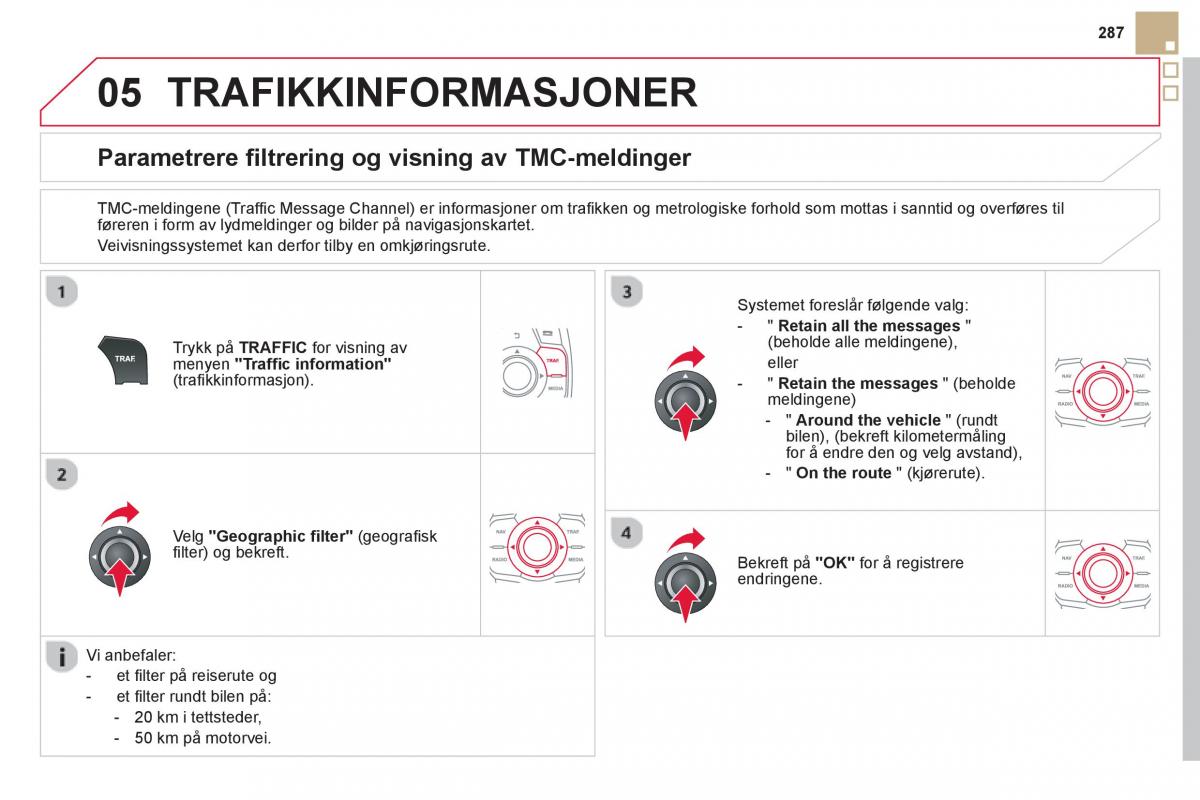 Citroen DS5 bruksanvisningen / page 289