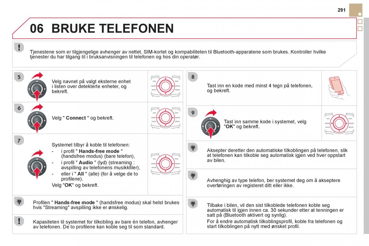 Citroen DS5 bruksanvisningen / page 293