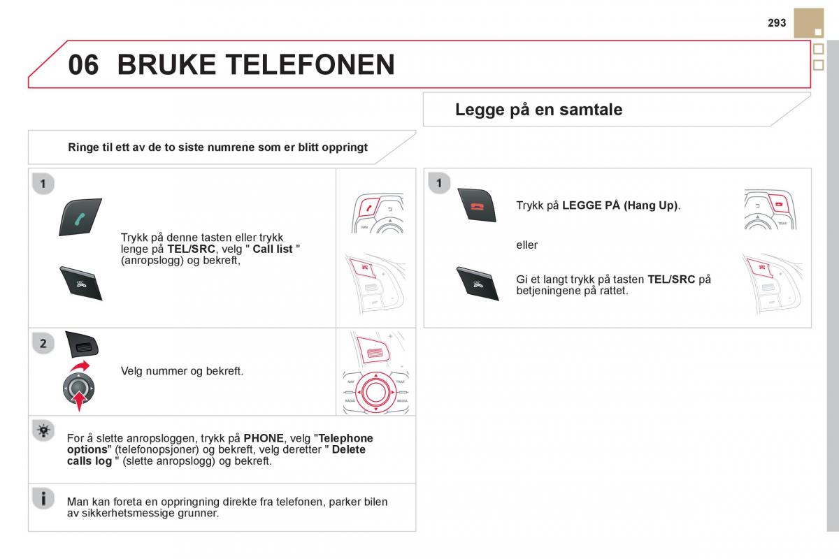 Citroen DS5 bruksanvisningen / page 295