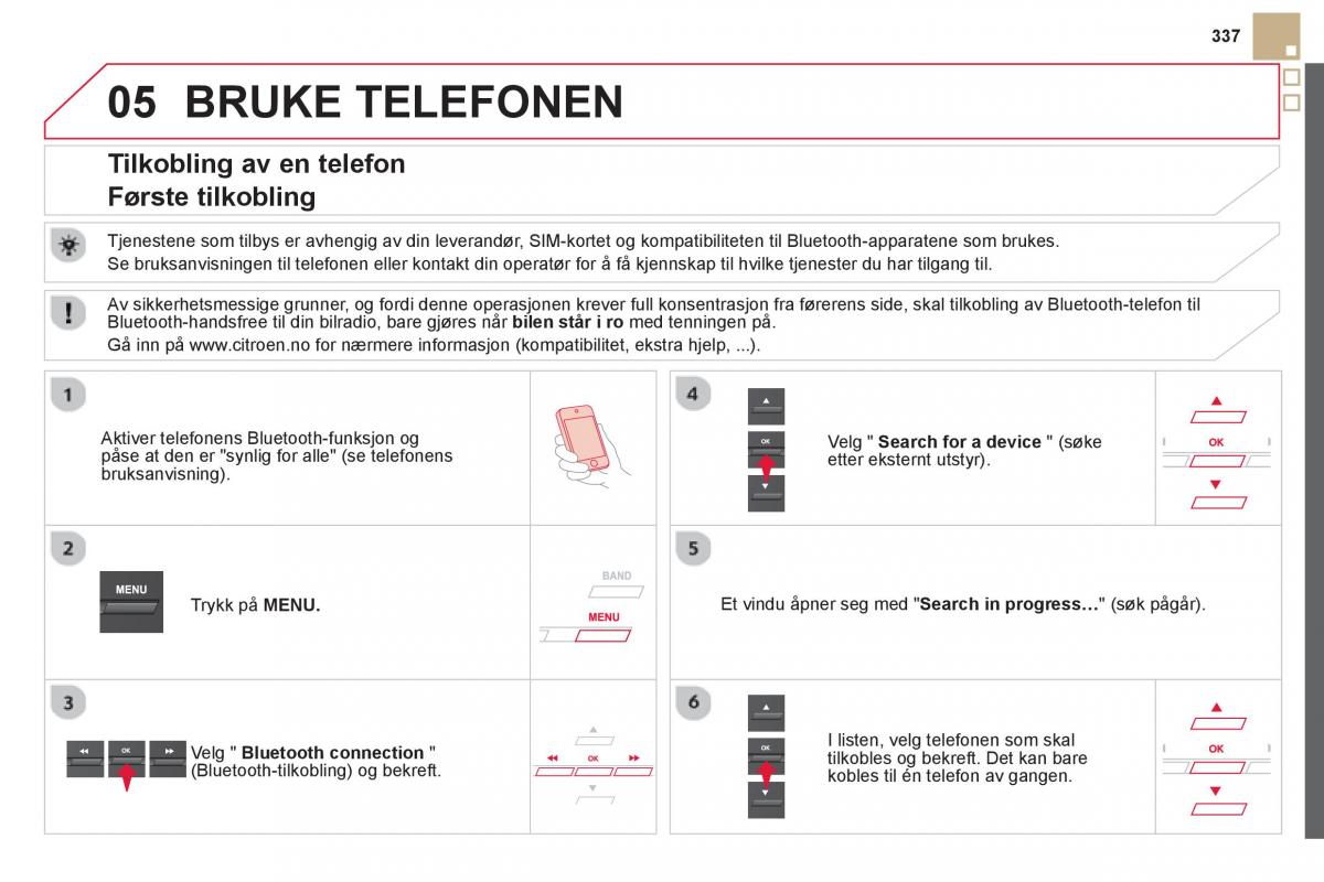 Citroen DS5 bruksanvisningen / page 339