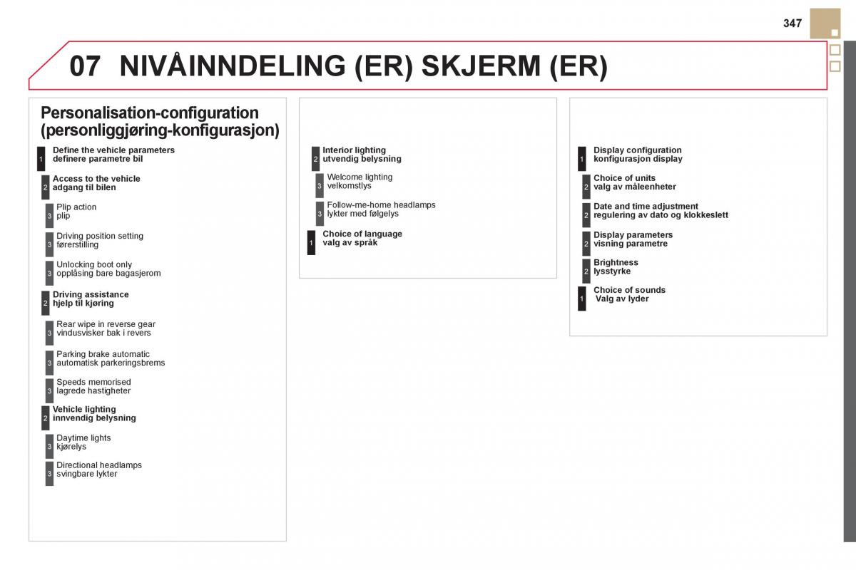 Citroen DS5 bruksanvisningen / page 349