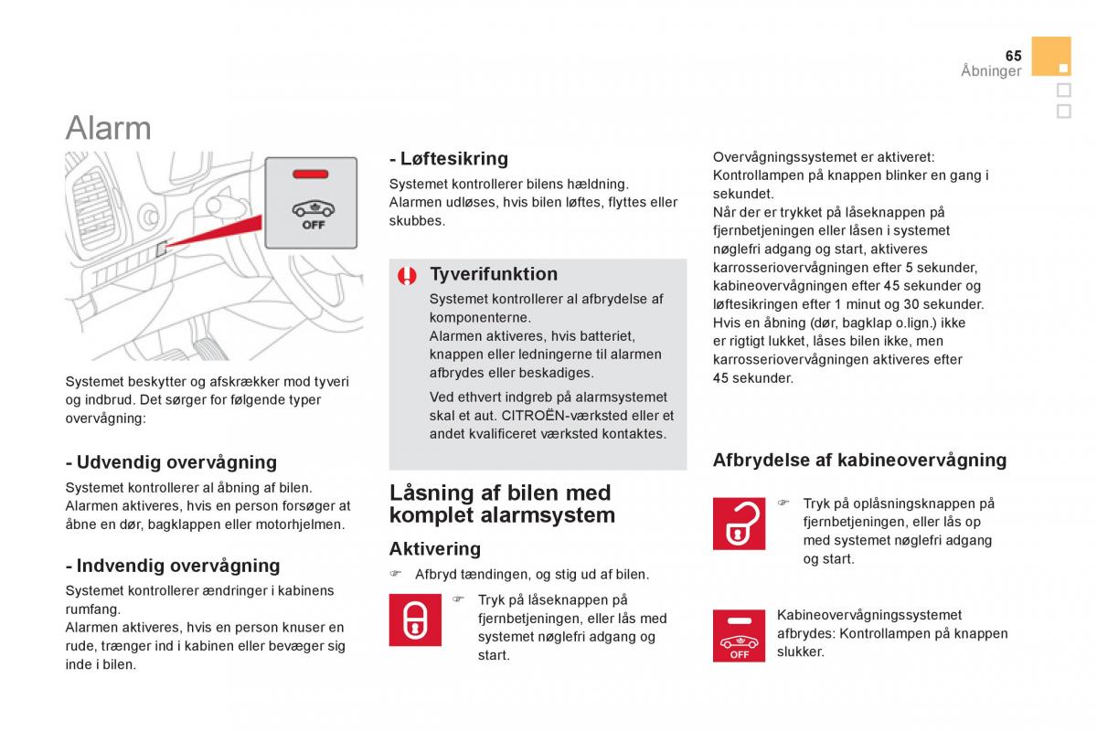 Citroen DS5 Bilens instruktionsbog / page 67