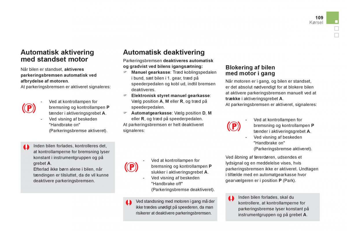 Citroen DS5 Bilens instruktionsbog / page 111