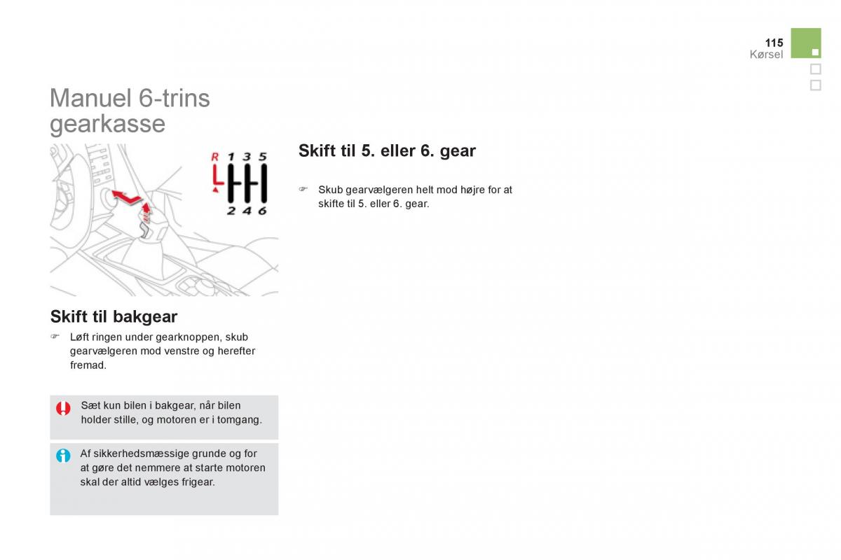 Citroen DS5 Bilens instruktionsbog / page 117