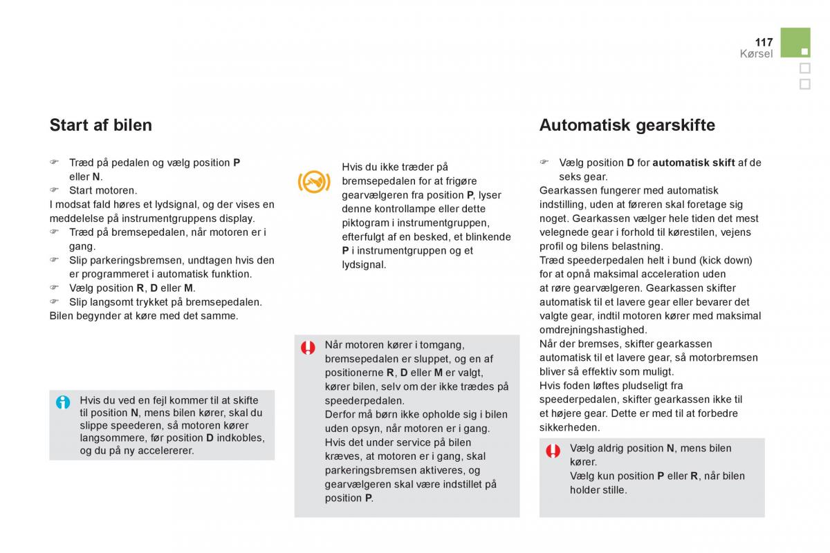 Citroen DS5 Bilens instruktionsbog / page 119