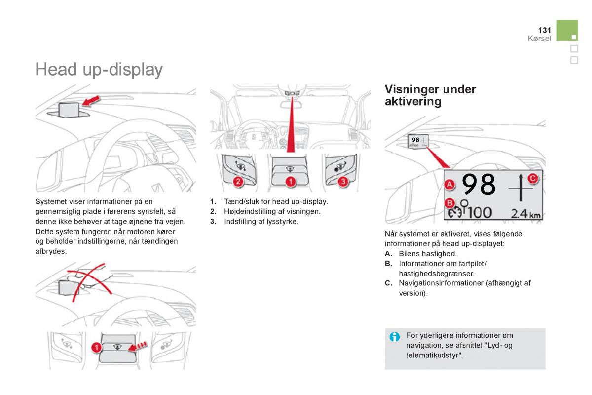 Citroen DS5 Bilens instruktionsbog / page 133