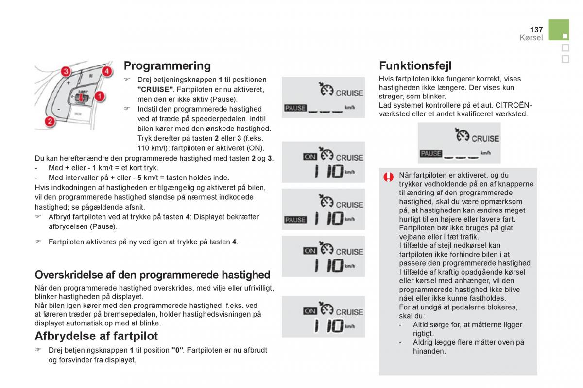 Citroen DS5 Bilens instruktionsbog / page 139