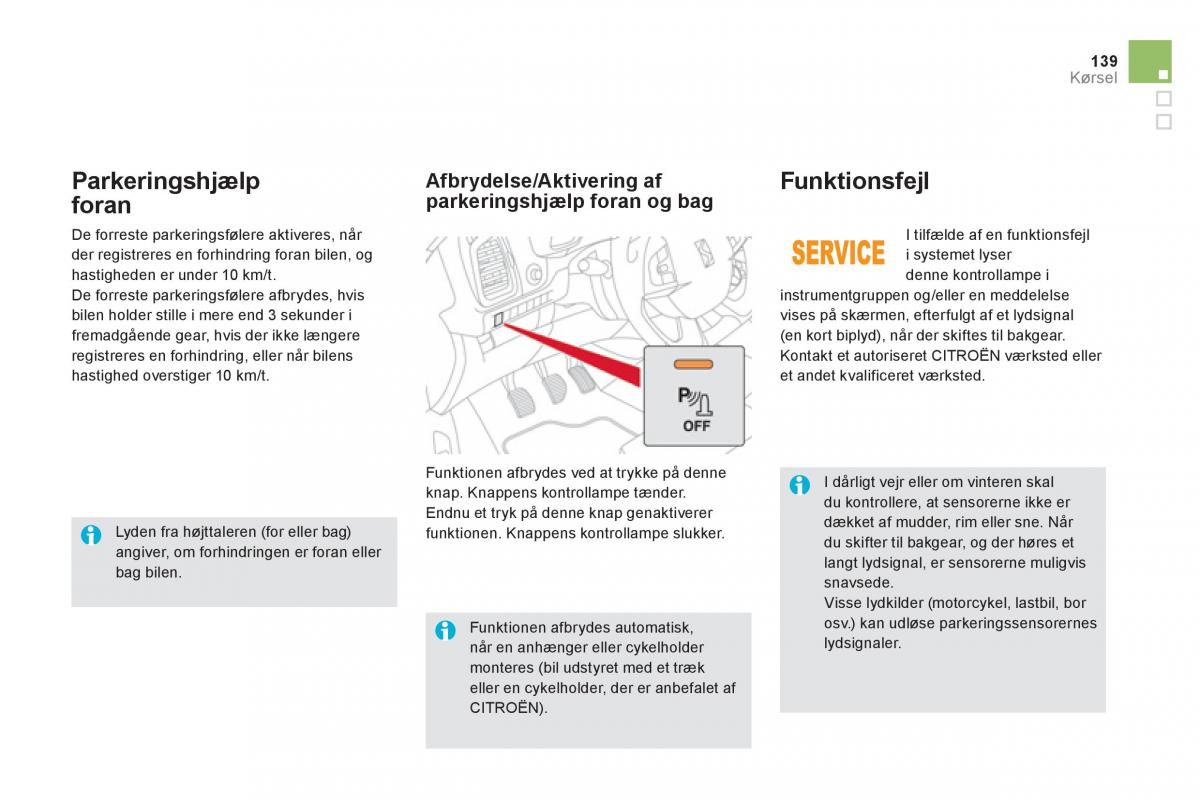 Citroen DS5 Bilens instruktionsbog / page 141