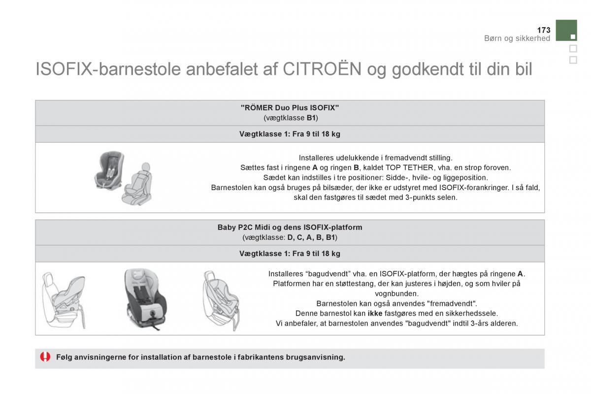 Citroen DS5 Bilens instruktionsbog / page 175