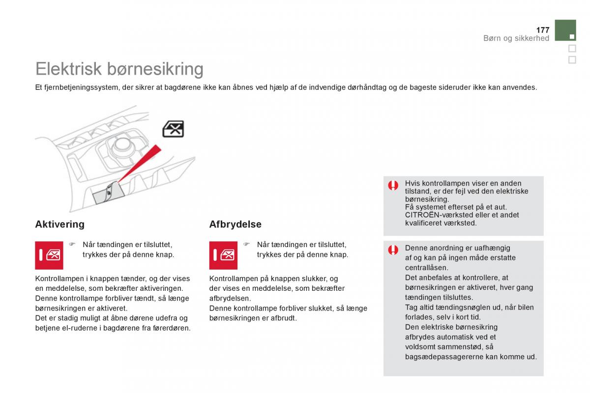 Citroen DS5 Bilens instruktionsbog / page 179