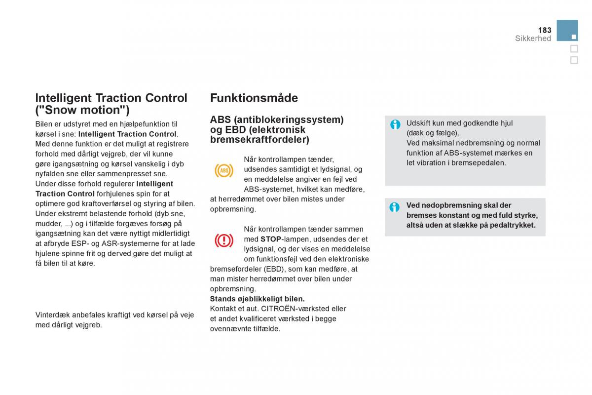 Citroen DS5 Bilens instruktionsbog / page 185