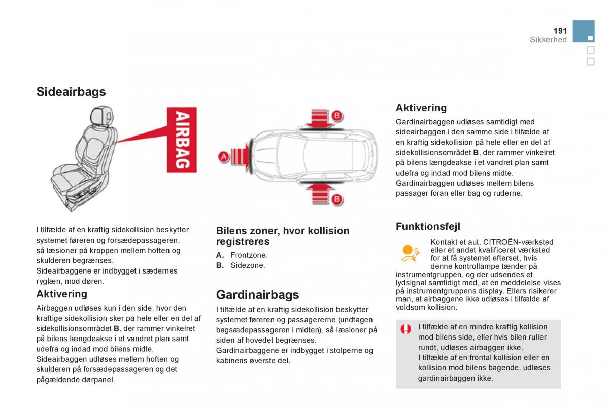 Citroen DS5 Bilens instruktionsbog / page 193