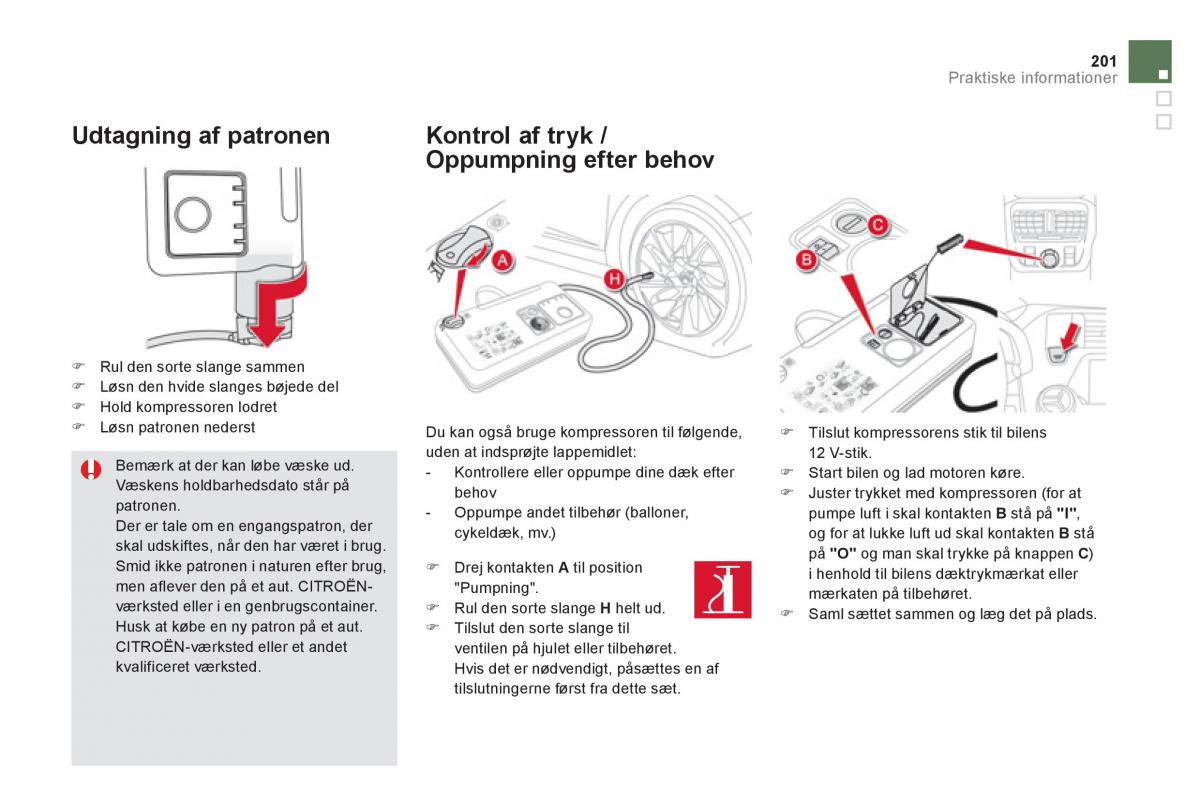 Citroen DS5 Bilens instruktionsbog / page 203