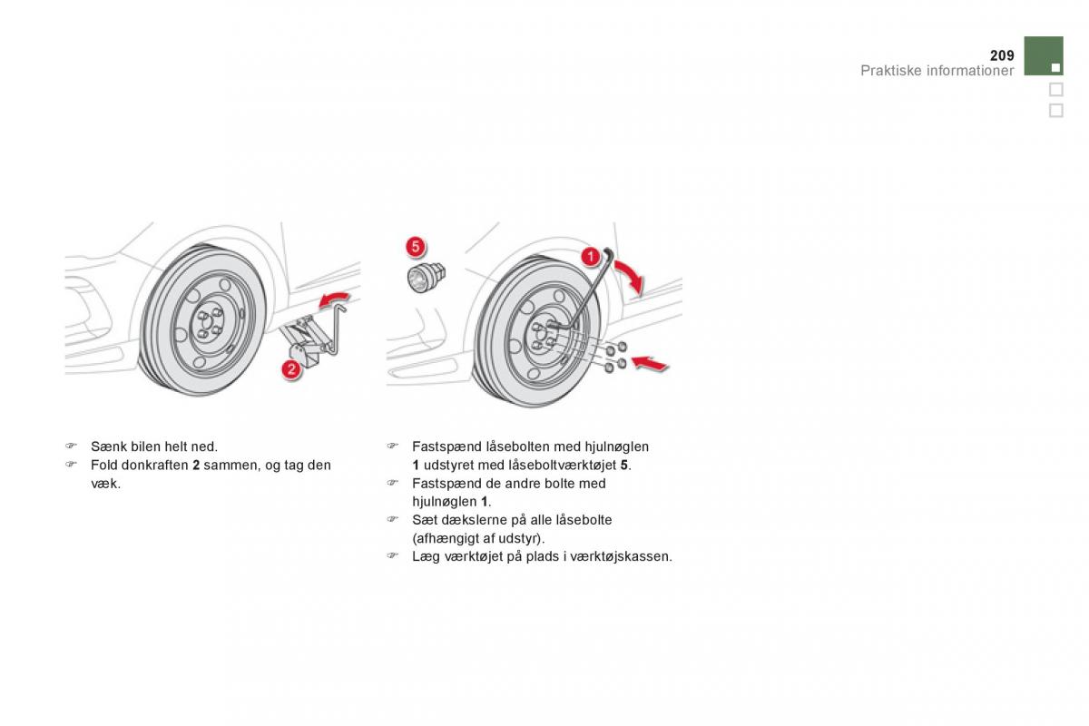 Citroen DS5 Bilens instruktionsbog / page 211