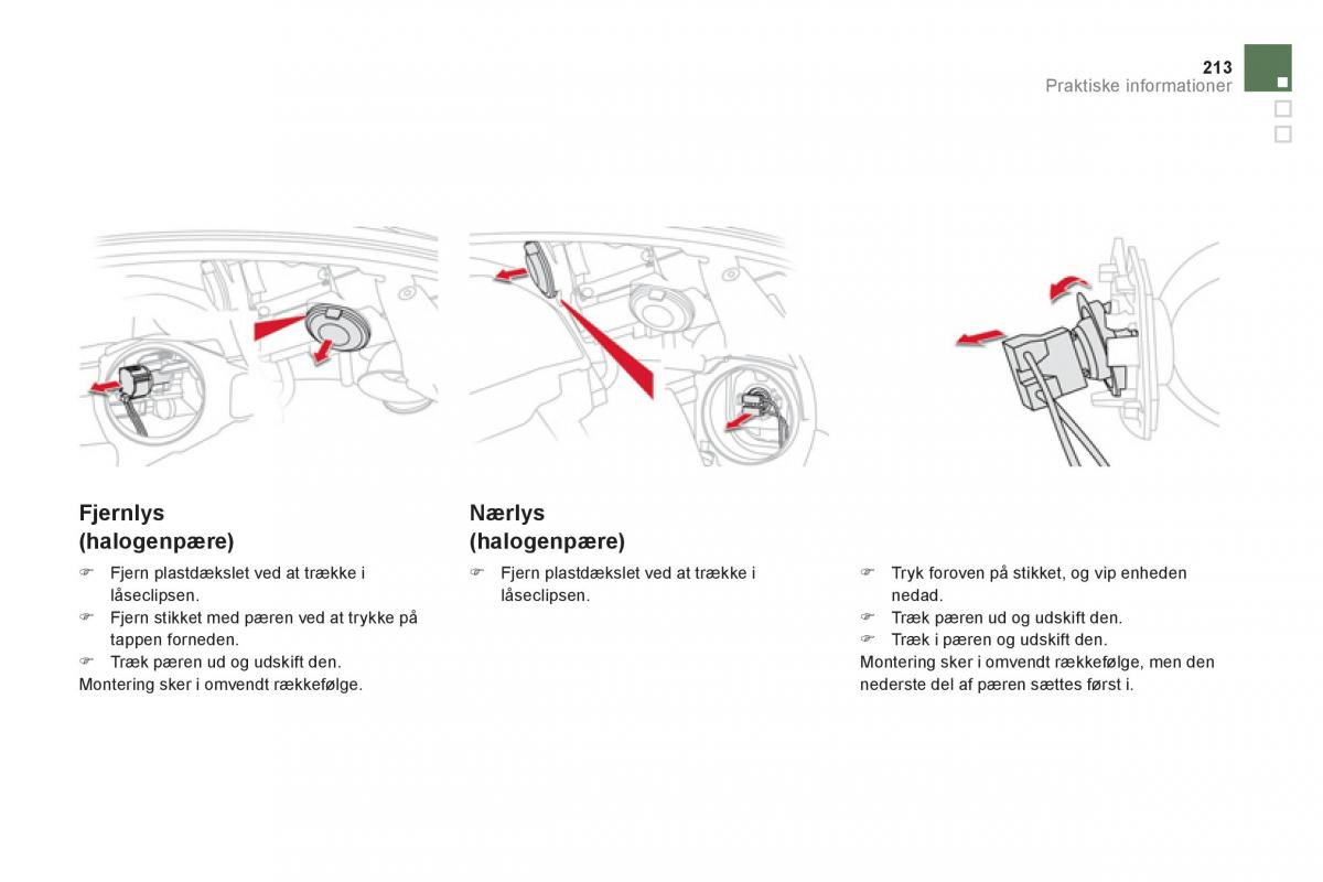 Citroen DS5 Bilens instruktionsbog / page 215