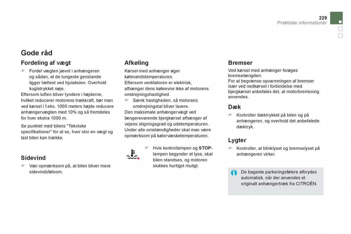 Citroen DS5 Bilens instruktionsbog / page 231