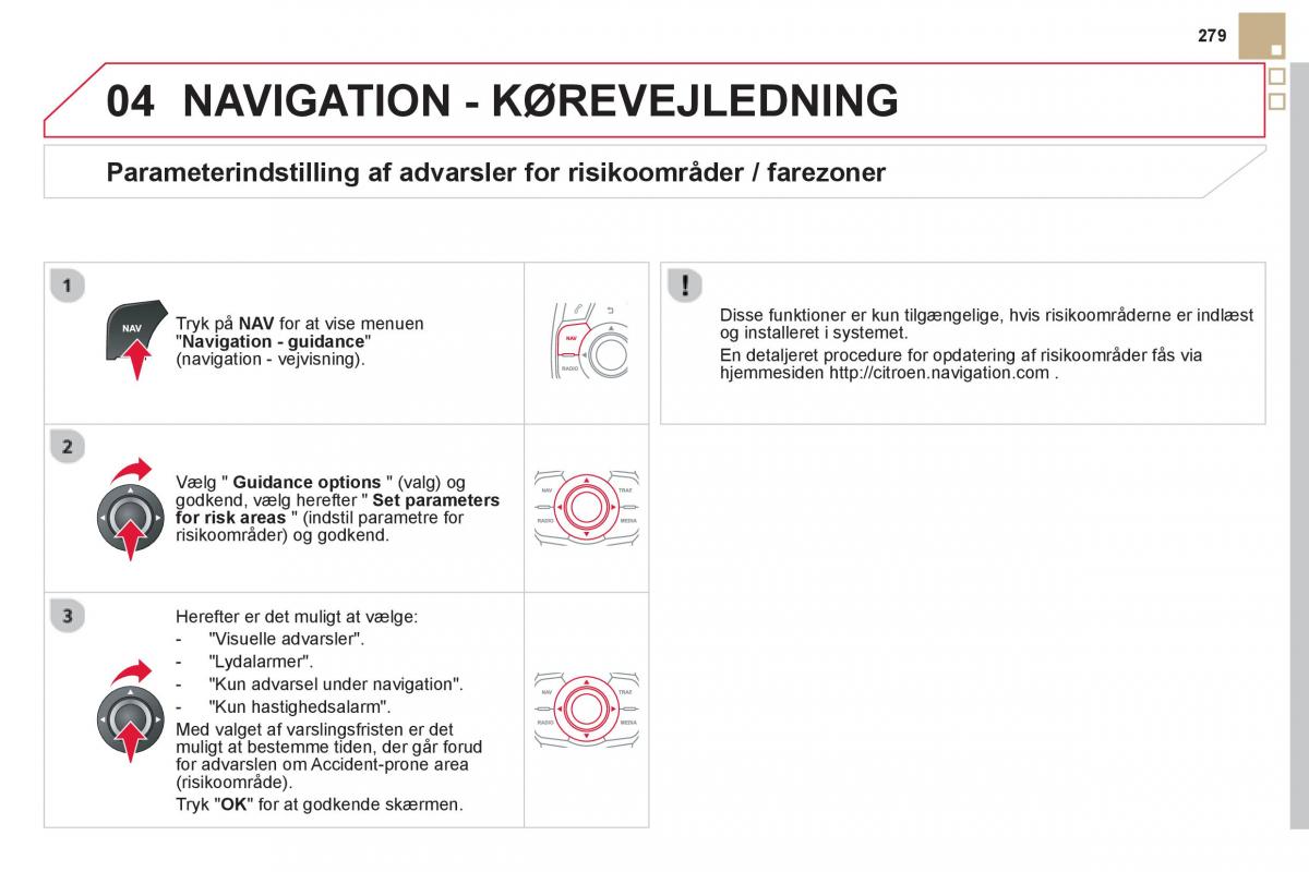 Citroen DS5 Bilens instruktionsbog / page 281