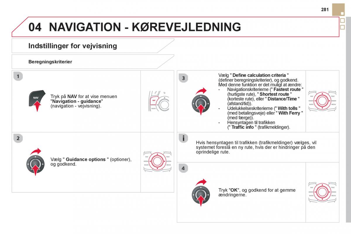 Citroen DS5 Bilens instruktionsbog / page 283