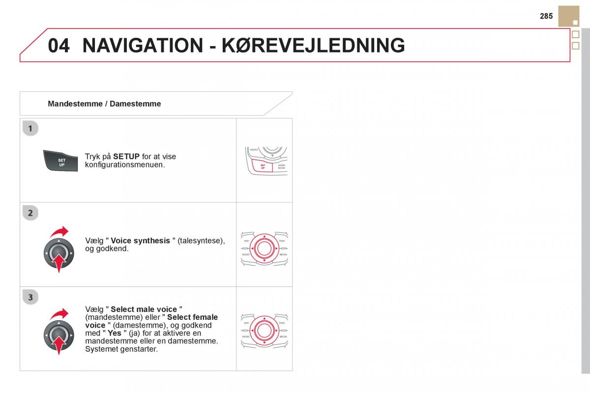 Citroen DS5 Bilens instruktionsbog / page 287