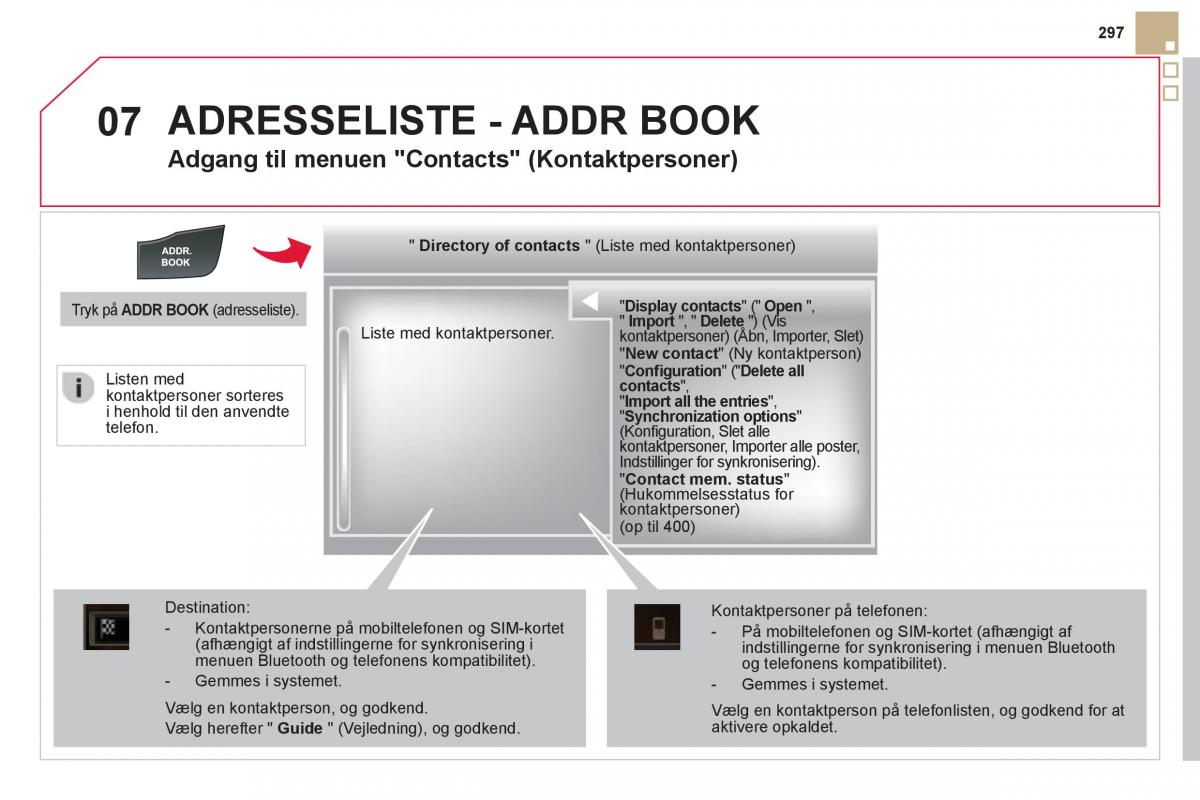 Citroen DS5 Bilens instruktionsbog / page 299