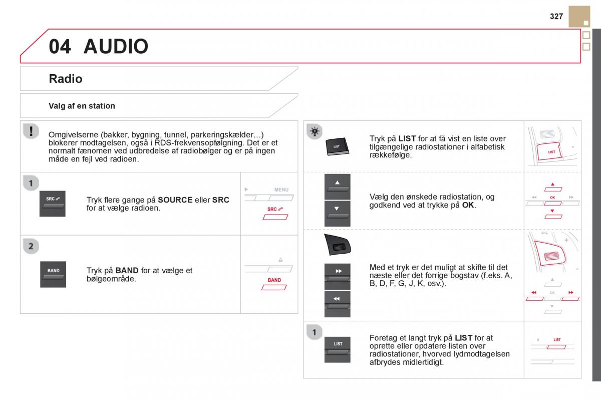 Citroen DS5 Bilens instruktionsbog / page 329