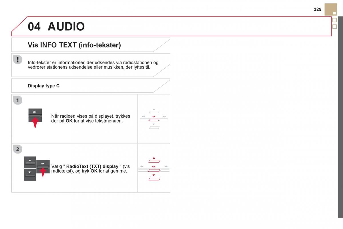 Citroen DS5 Bilens instruktionsbog / page 331