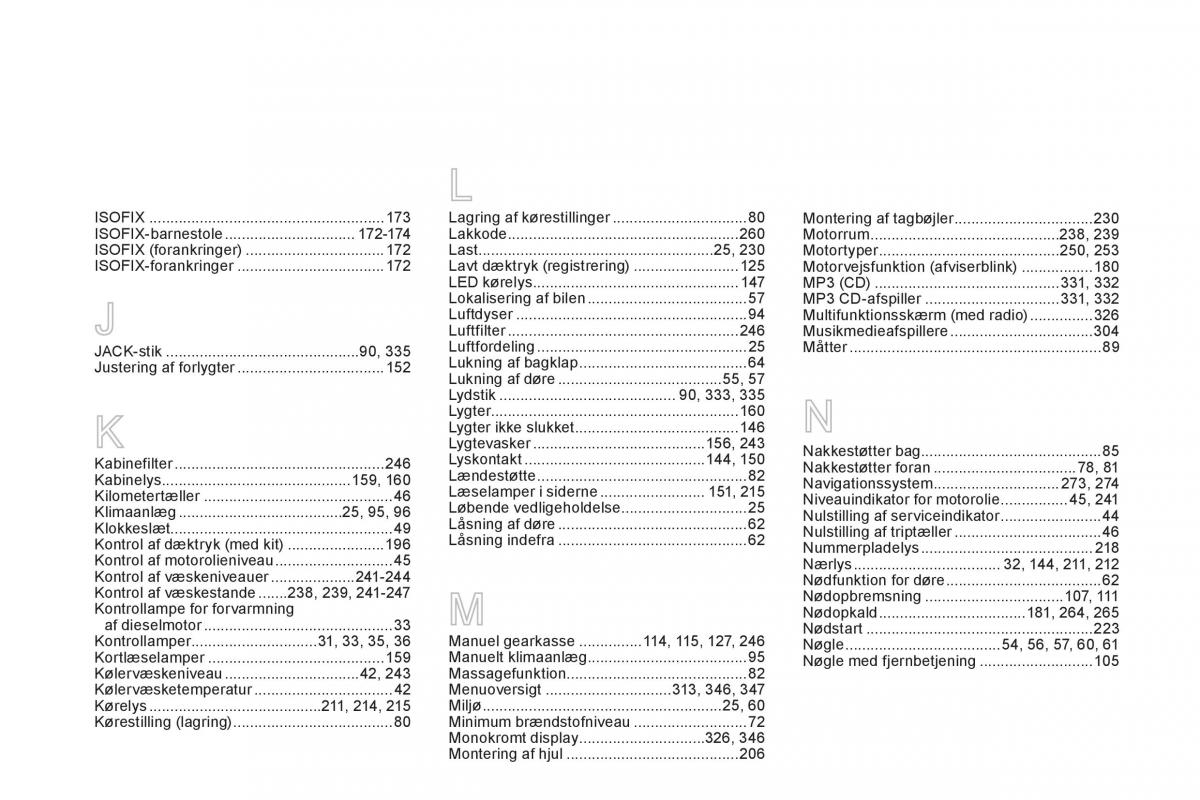 Citroen DS5 Bilens instruktionsbog / page 360