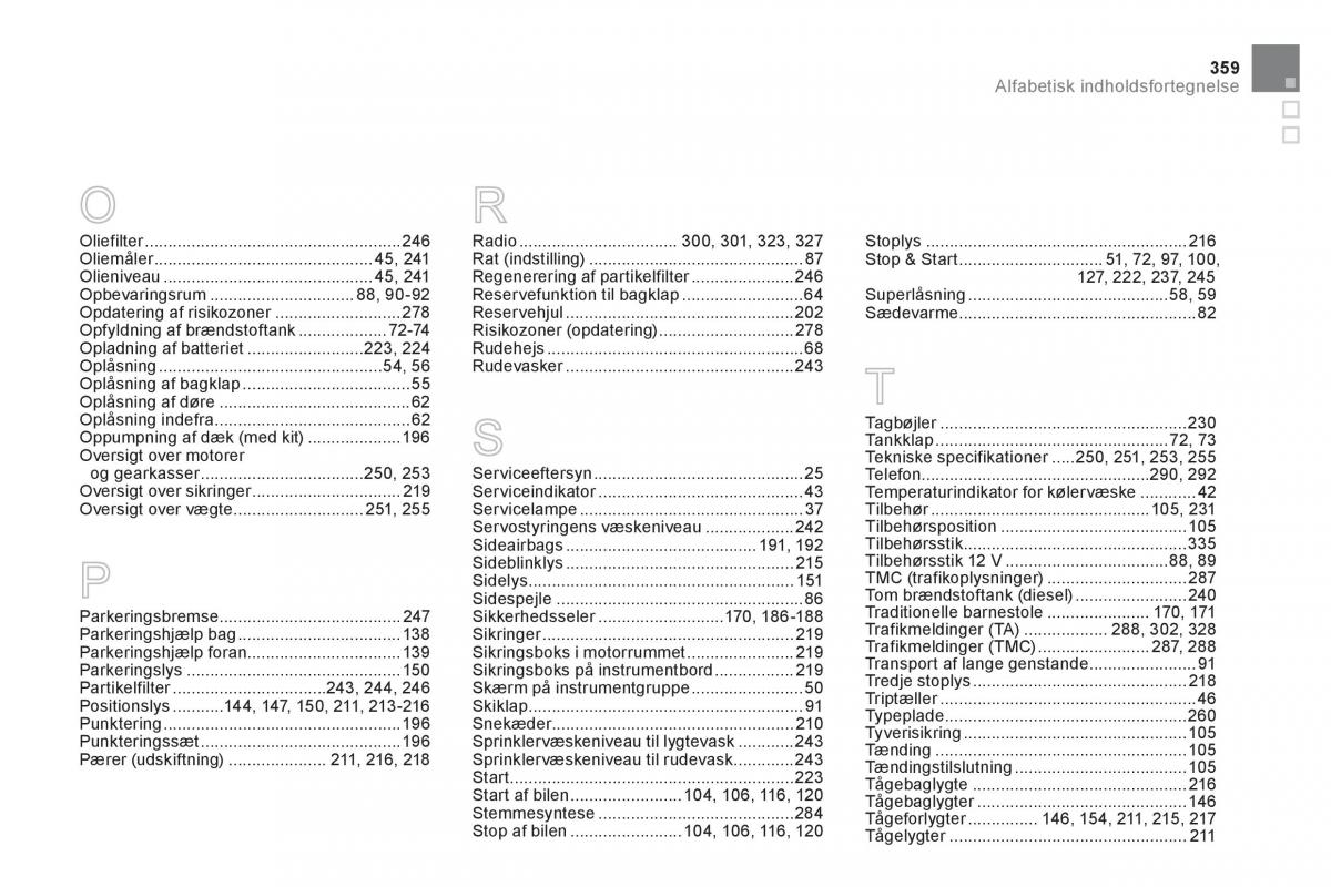 Citroen DS5 Bilens instruktionsbog / page 361