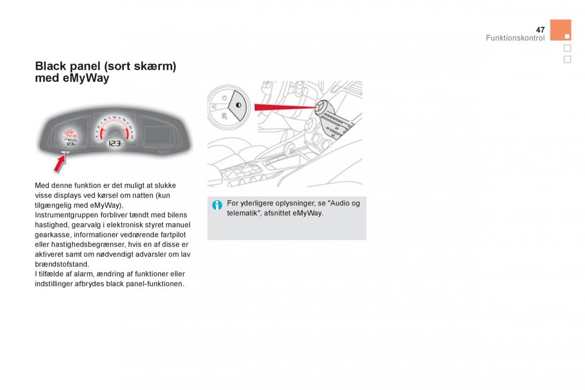 Citroen DS5 Bilens instruktionsbog / page 49