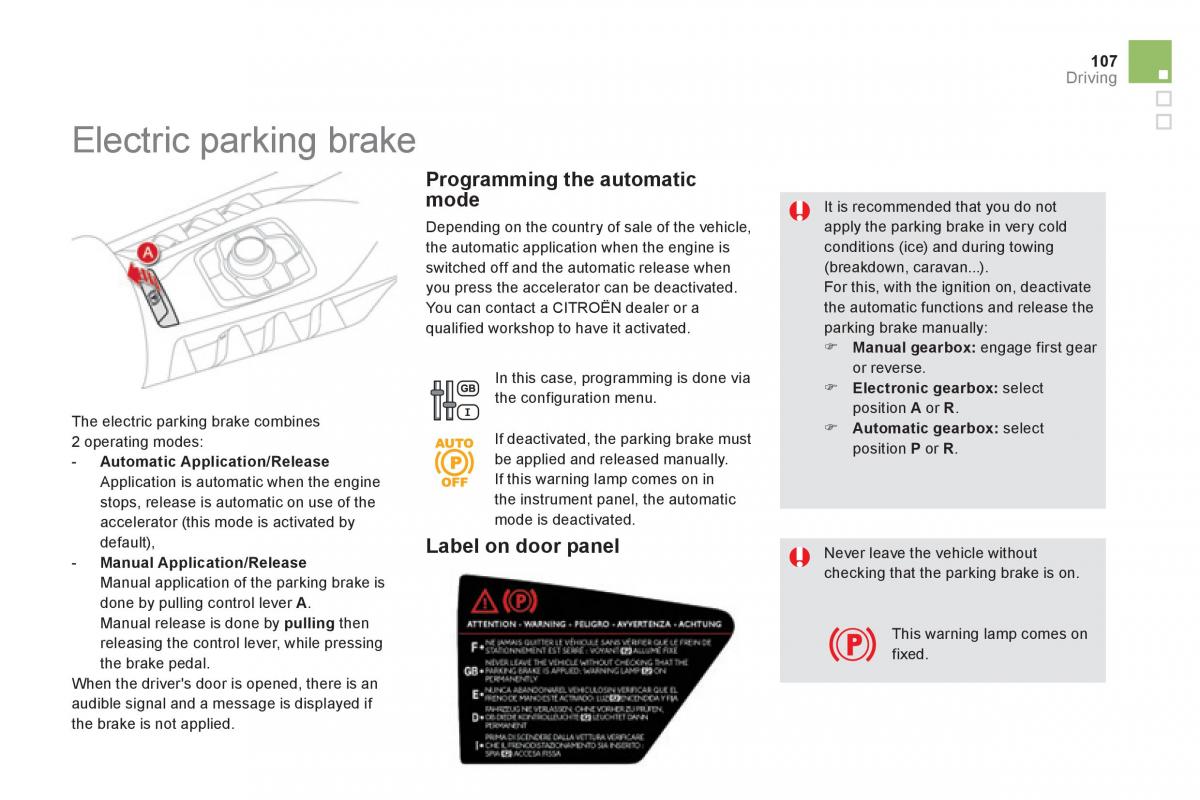 Citroen DS5 owners manual / page 109