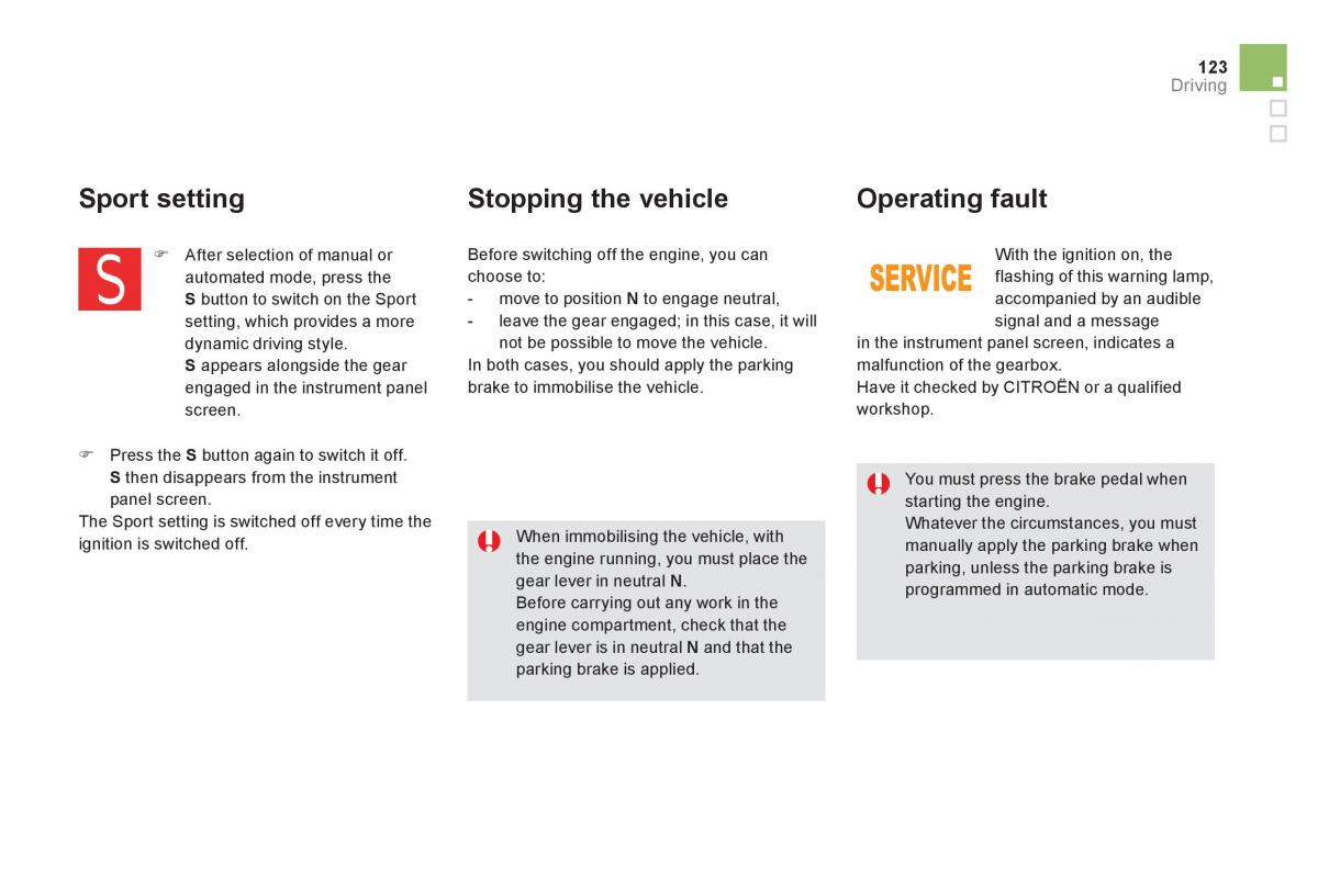 Citroen DS5 owners manual / page 125