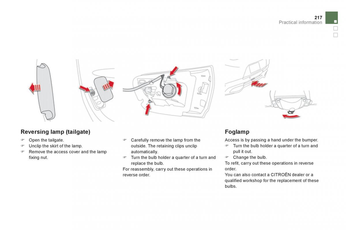 Citroen DS5 owners manual / page 219