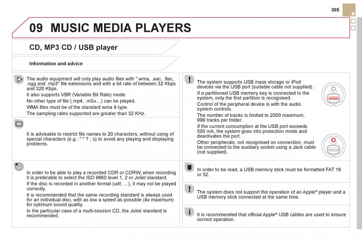 Citroen DS5 owners manual / page 307