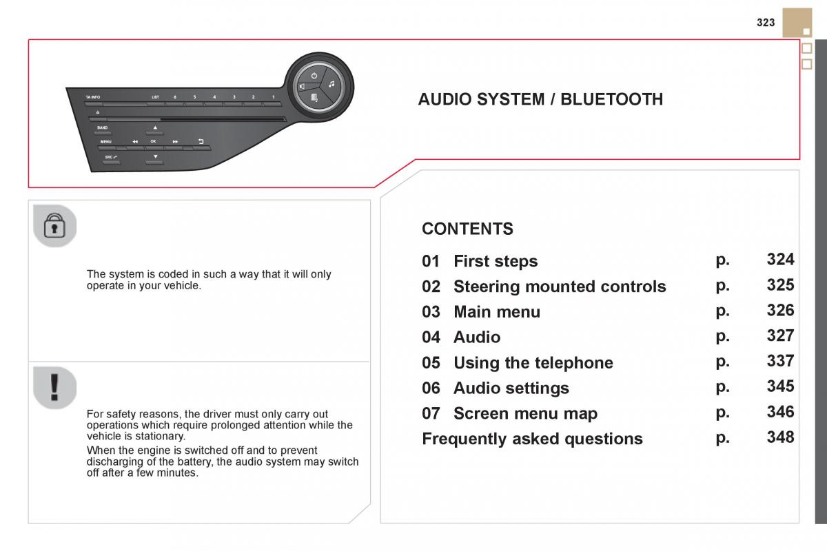 Citroen DS5 owners manual / page 325