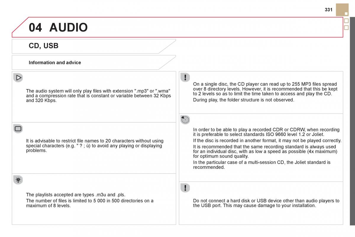 Citroen DS5 owners manual / page 333