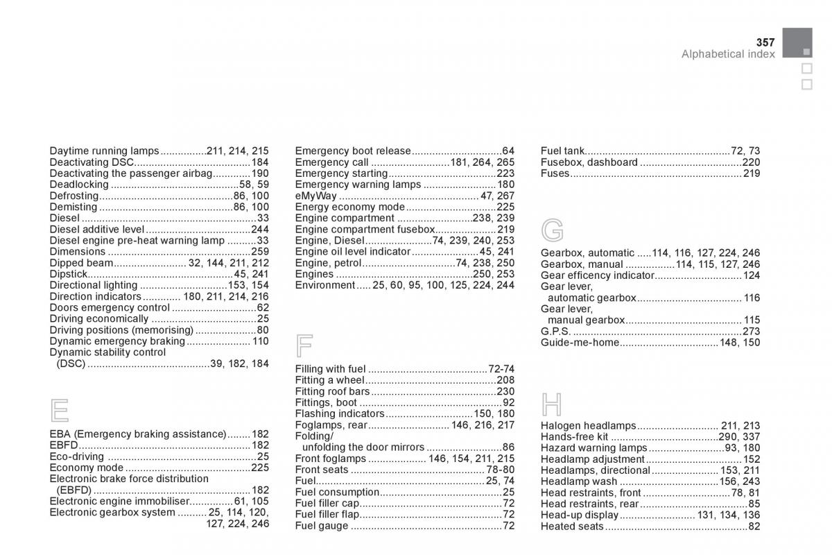 Citroen DS5 owners manual / page 359