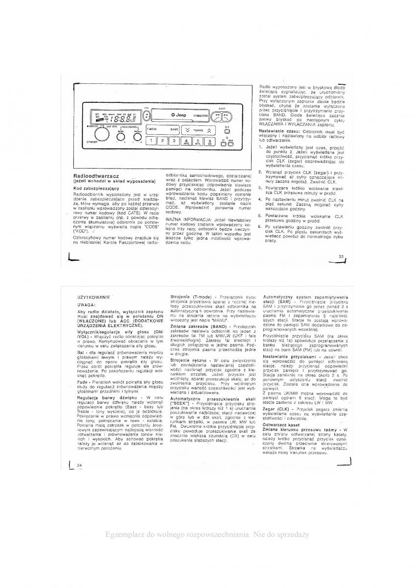 Jeep Cherokee XJ instrukcja obslugi / page 17