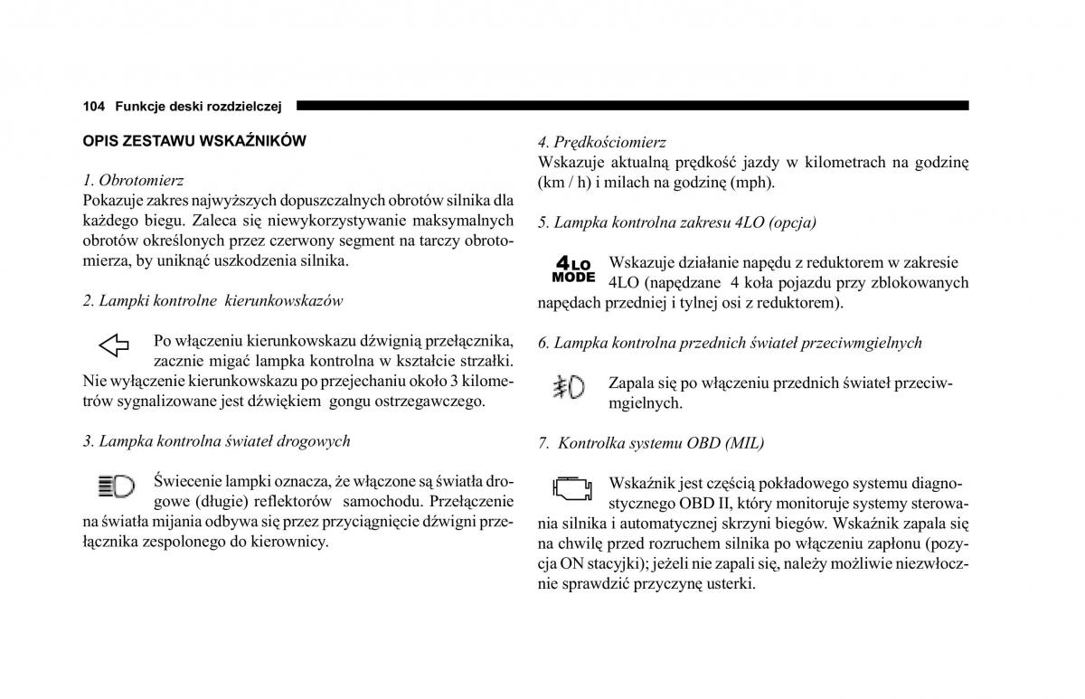 Jeep Cherokee KJ instrukcja obslugi / page 105