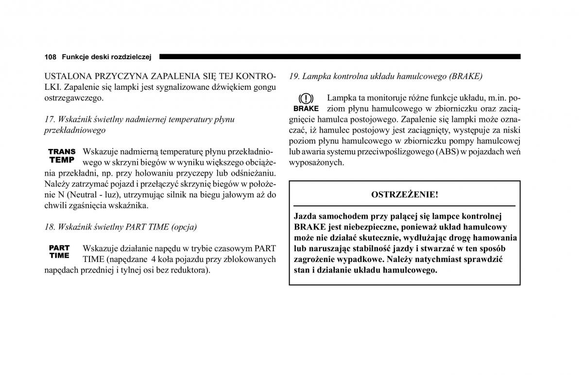 Jeep Cherokee KJ instrukcja obslugi / page 109