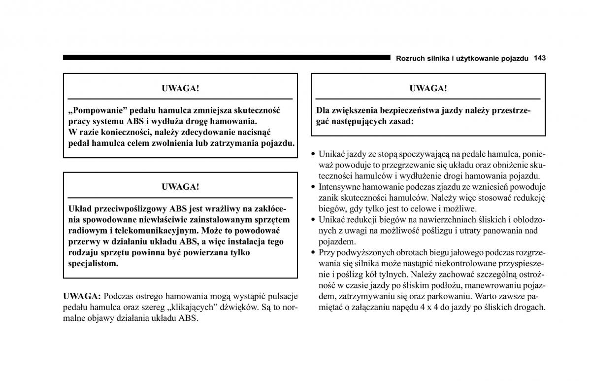 Jeep Cherokee KJ instrukcja obslugi / page 144