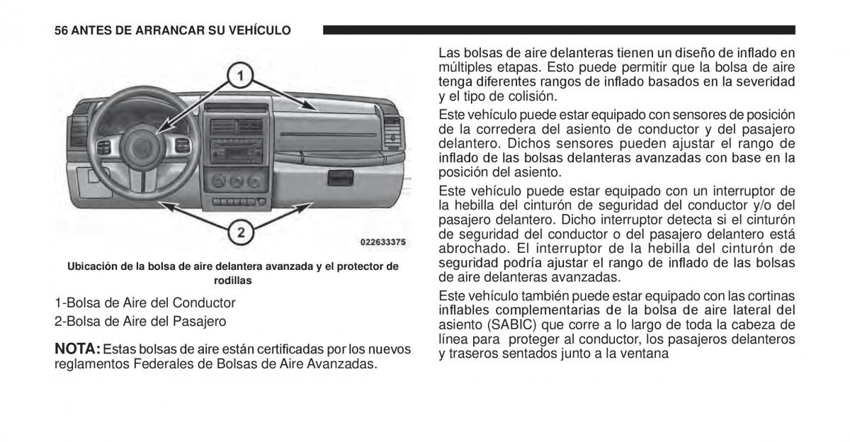 Jeep Cherokee KK manual del propietario / page 57