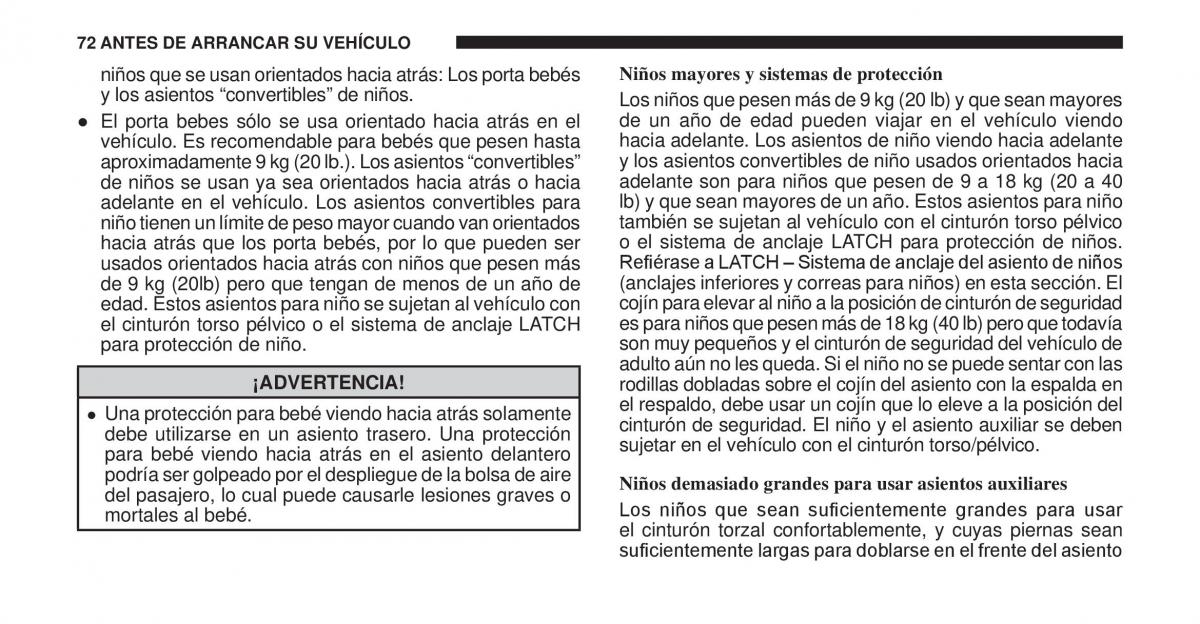 Jeep Cherokee KK manual del propietario / page 73