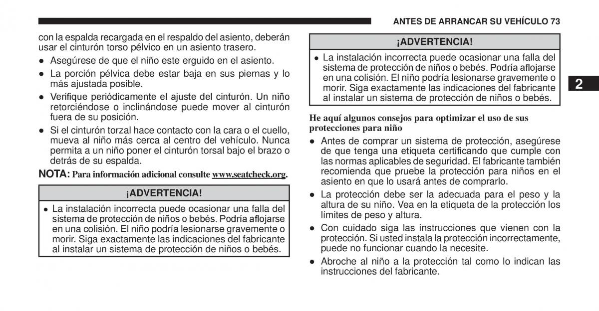 Jeep Cherokee KK manual del propietario / page 74