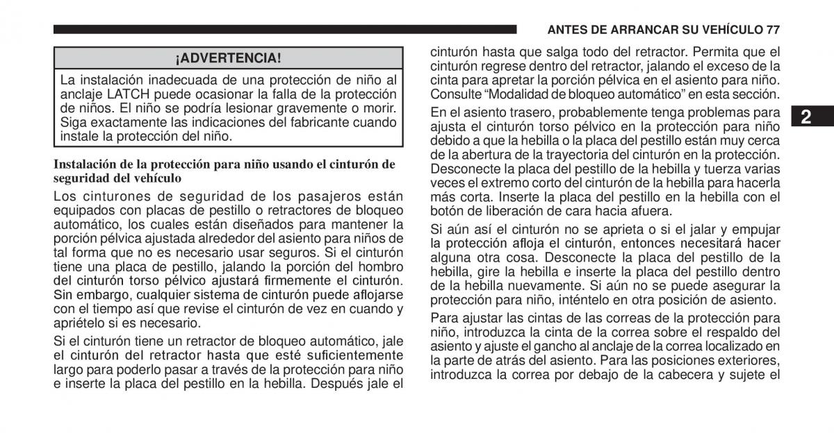 Jeep Cherokee KK manual del propietario / page 78