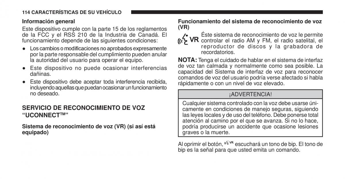 Jeep Cherokee KK manual del propietario / page 115