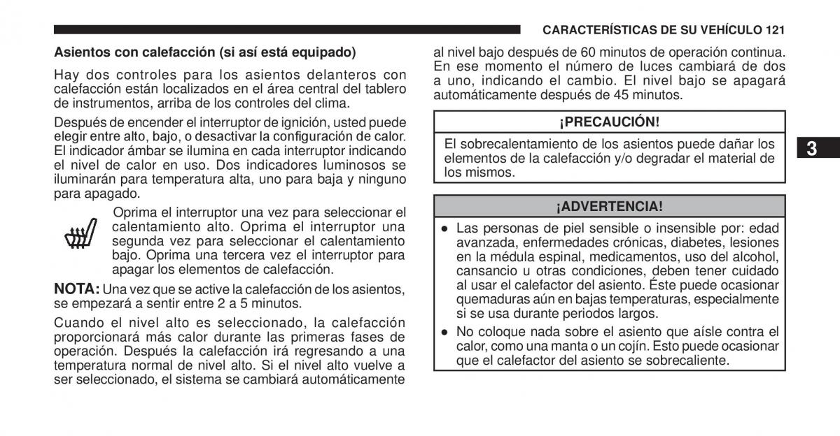 Jeep Cherokee KK manual del propietario / page 122