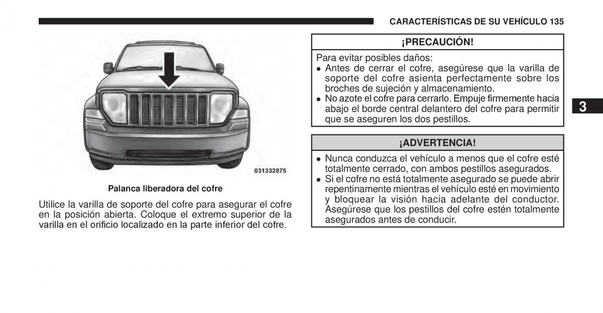 Jeep Cherokee KK manual del propietario / page 136