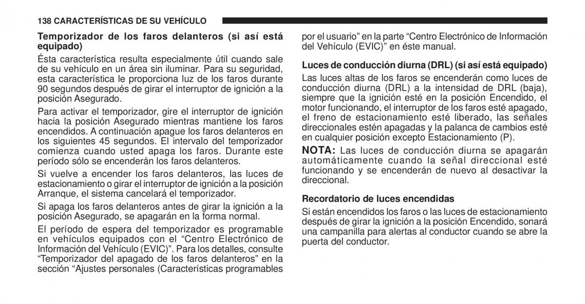 Jeep Cherokee KK manual del propietario / page 139