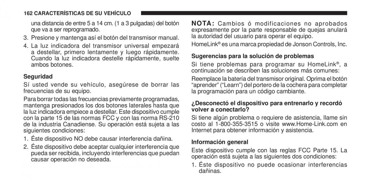 Jeep Cherokee KK manual del propietario / page 163