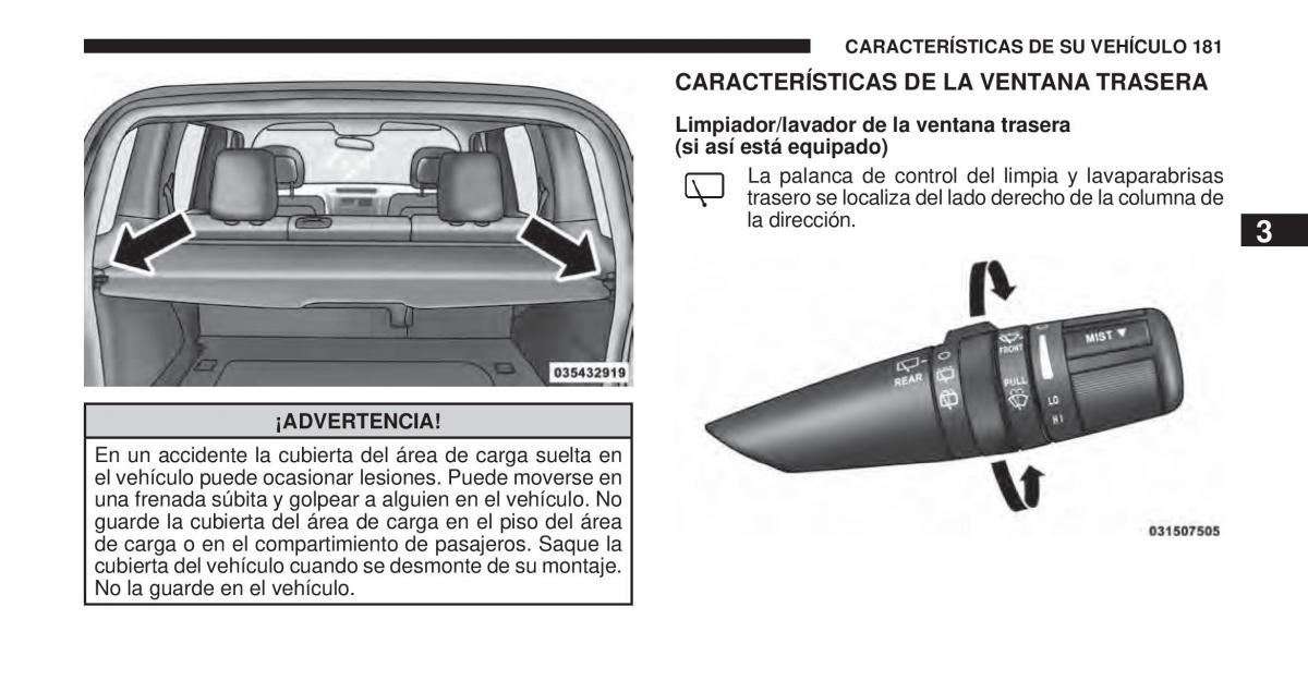 Jeep Cherokee KK manual del propietario / page 182